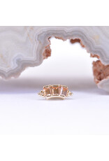 BVLA Tiny Baguette Panaraya with Champagne Sapphire in 14k Yellow Gold 16g Threaded End by BVLA!