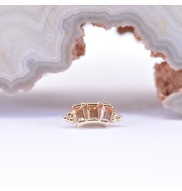 BVLA Tiny Baguette Panaraya Champagne Sapphire Yellow Gold 16g Threaded End