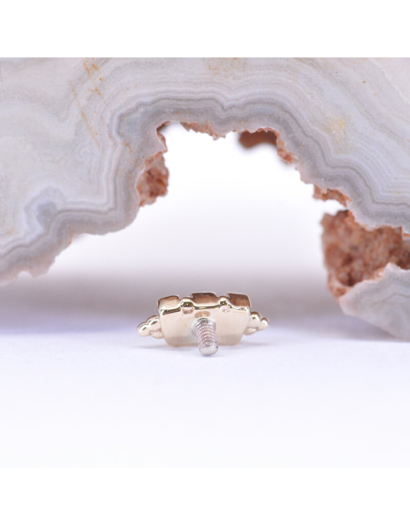 BVLA Tiny Baguette Panaraya with Champagne Sapphire in 14k Yellow Gold 16g Threaded End by BVLA!