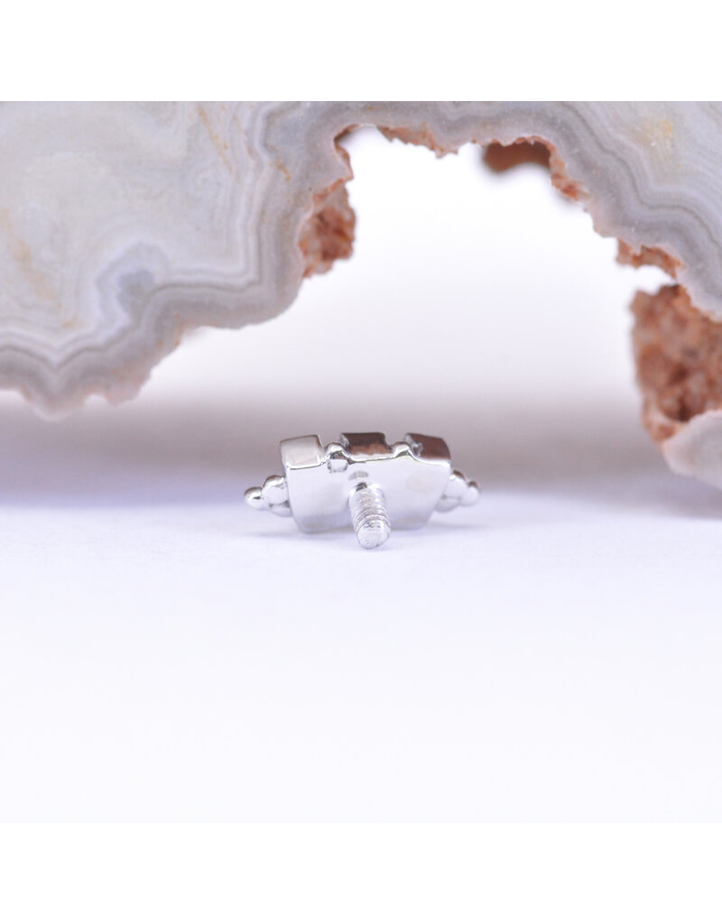 BVLA Tiny Baguette Panaraya with Genuine Peridot in 14k White Gold 16g Threaded End by BVLA!