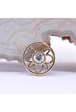 BVLA 8mm Paloma Flower with CZ in 14k Gold 14g Threaded Ends by BVLA!