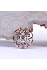 BVLA 8mm Paloma Flower with CZ in 14k Gold 14g Threaded Ends by BVLA!