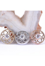 BVLA 8mm Paloma Flower with CZ in 14k Gold 14g Threaded Ends by BVLA!