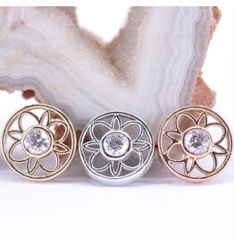 BVLA Paloma Flower CZ  14k Gold 14g Threaded Ends