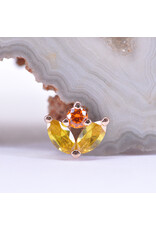 BVLA 6mm Bloom with Yellow CZ and Orange CZ in 14k Rose Gold 16g Threaded End by BVLA!