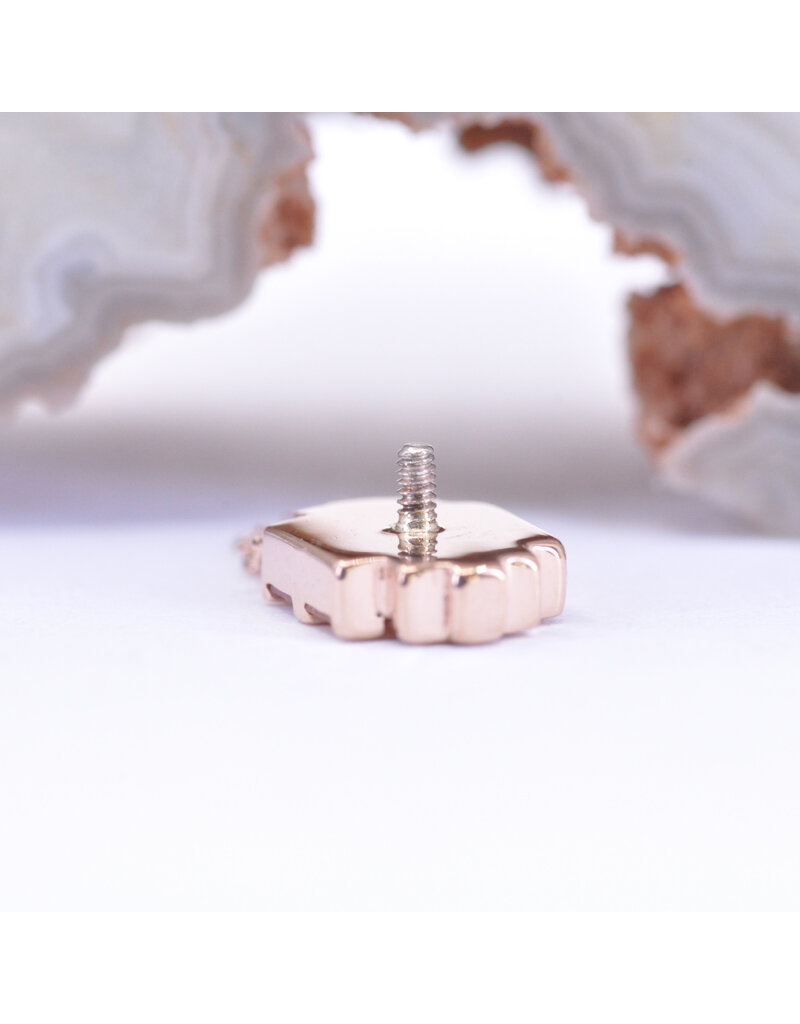 BVLA Levitate with Padparadscha Sapphire and Champagne Sapphire in 14k Rose Gold 16g Threaded End by BVLA!