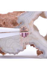 BVLA Levitate with Padparadscha Sapphire and Champagne Sapphire in 14k Rose Gold 16g Threaded End by BVLA!