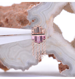 BVLA Levitate Padparadscha Sapphire & Champagne Sapphire Rose Gold 16g Threaded End