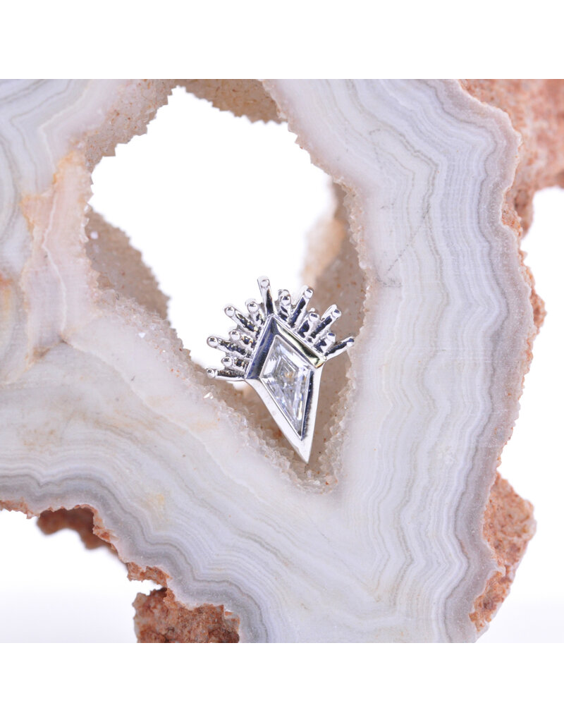 BVLA Kite Borderline with CZ in 14k Gold 16g Threaded Ends by BVLA!