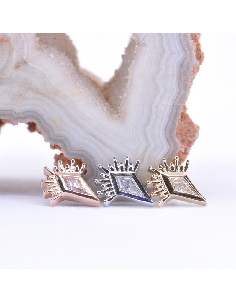 BVLA Kite Borderline with CZ in 14k Gold 16g Threaded Ends by BVLA!