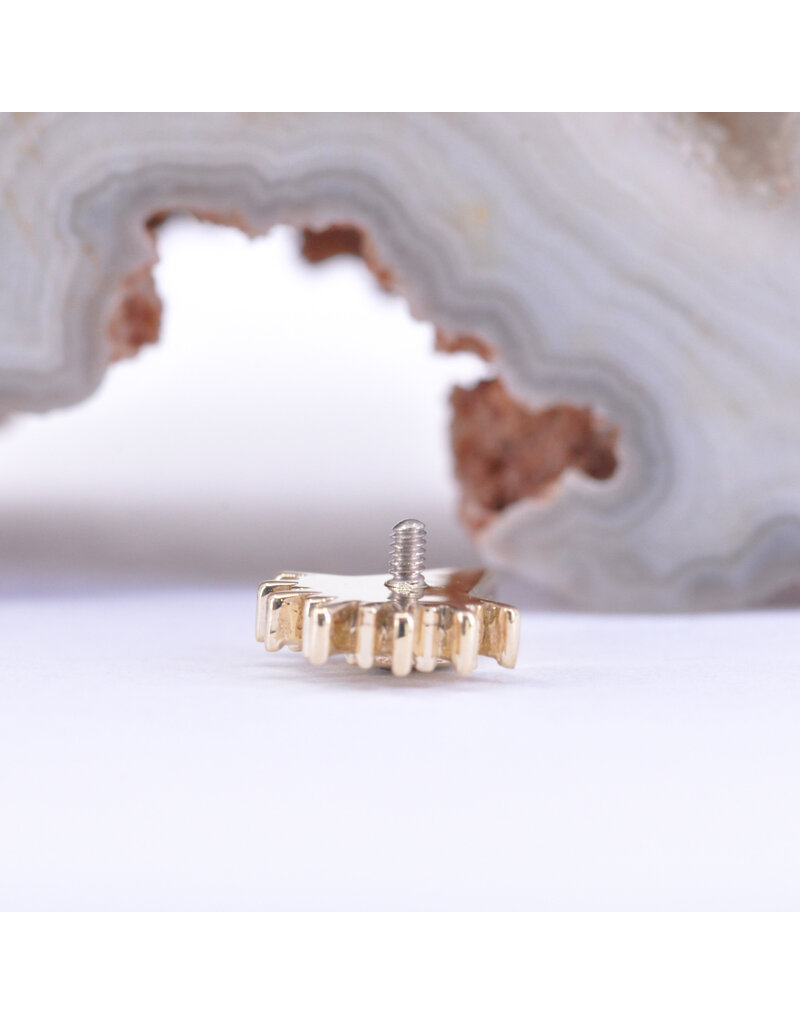 BVLA Kite Borderline with Golden Rutilated Quartz in 14k Yellow Gold 16g Threaded End by BVLA!