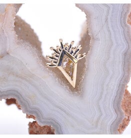 BVLA Kite Borderline Rutilated Quartz Yellow Gold 16g Threaded End