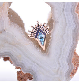 BVLA Kite Borderline Swiss Blue Topaz Rose Gold 16g Threaded End