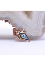BVLA Kite Borderline with Swiss Blue Topaz in 14k Rose Gold 16g Threaded End by BVLA!