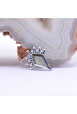BVLA Kite Borderline with Sandblasted Peridot in 14k White Gold 16g Threaded End by BVLA!