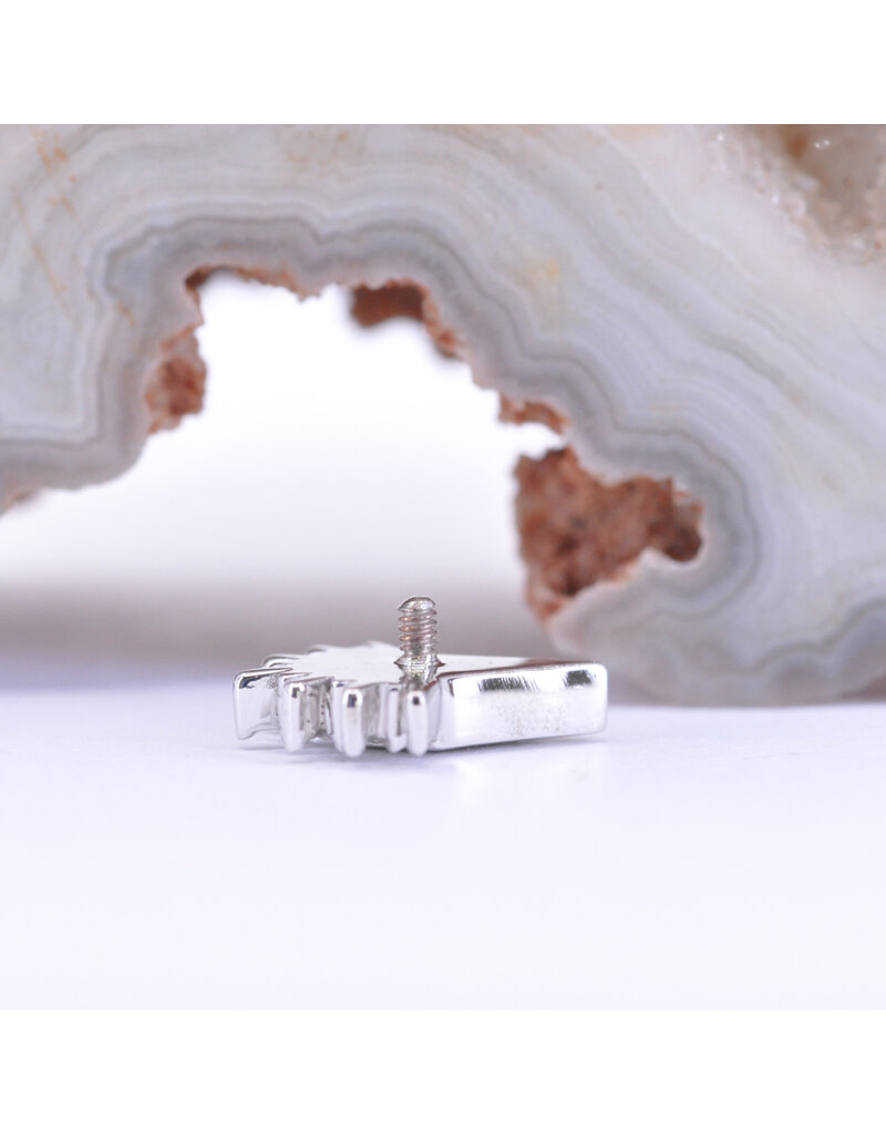 BVLA Kite Borderline with Sandblasted Peridot in 14k White Gold 16g Threaded End by BVLA!