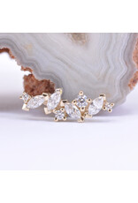 BVLA Left or Right Facing Irina with CZ in 14k Gold 16g Threaded Ends by BVLA!