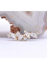 BVLA Left or Right Facing Irina with CZ in 14k Gold 16g Threaded Ends by BVLA!