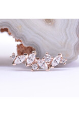 BVLA Left or Right Facing Irina with CZ in 14k Gold 16g Threaded Ends by BVLA!