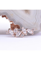 BVLA Left or Right Facing Irina with CZ in 14k Gold 16g Threaded Ends by BVLA!