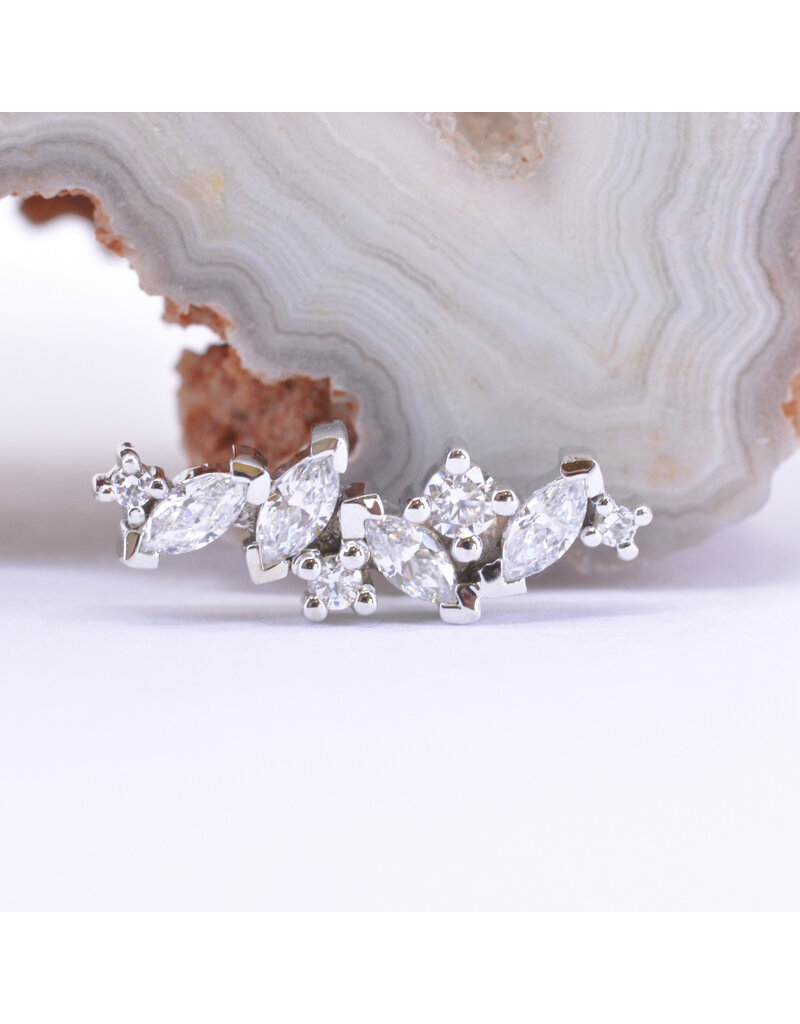 BVLA Left or Right Facing Irina with CZ in 14k Gold 16g Threaded Ends by BVLA!