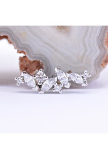 BVLA Left or Right Facing Irina with CZ in 14k Gold 16g Threaded Ends by BVLA!