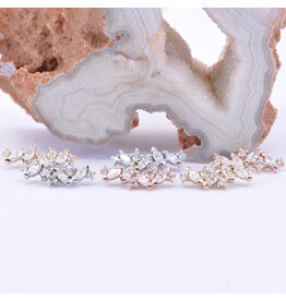 BVLA Irina CZ 14k Gold 16g Threaded Ends