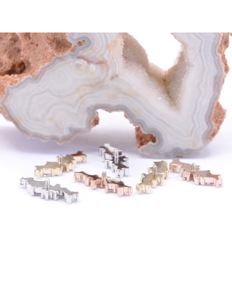 BVLA Left or Right Facing Irina with CZ in 14k Gold 16g Threaded Ends by BVLA!
