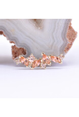 BVLA Left Facing Irina with Grade AA Peach Topaz and Champagne Sapphire in 14k Yellow Gold 16g Threaded End by BVLA!