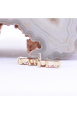 BVLA Left Facing Irina with Grade AA Peach Topaz and Champagne Sapphire in 14k Yellow Gold 16g Threaded End by BVLA!