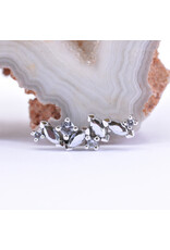 BVLA Left Facing Irina with Chrome CZ and Grey CZ in 14k White Gold 16g Threaded End by BVLA!