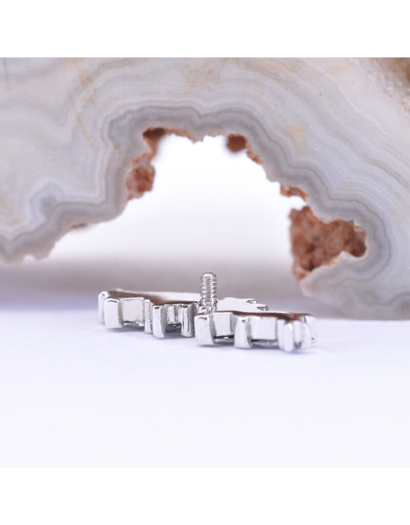 BVLA Left Facing Irina with Chrome CZ and Grey CZ in 14k White Gold 16g Threaded End by BVLA!