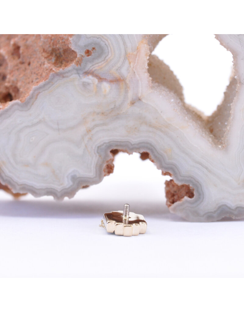 BVLA Levitate with Grade AA London Blue Topaz and Grade AA Swiss Blue Topaz in 14k Yellow Gold 16g Threaded End by BVLA!