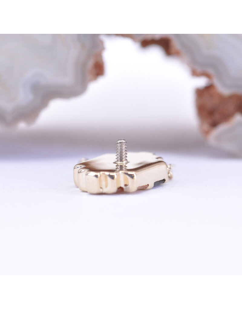 BVLA Levitate with Champagne Sapphire and Smoky Quartz in 14k Yellow Gold 16g Threaded End by BVLA!