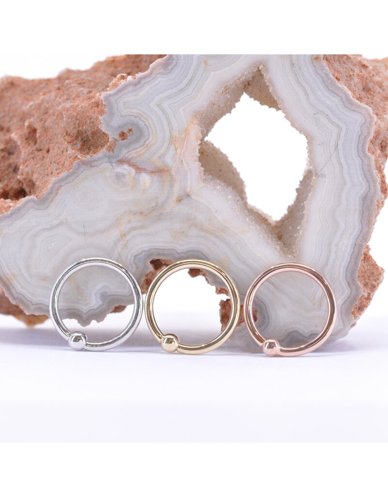 BVLA 18g Fixed Bead Rings with 2mm Bead in 14k Gold by BVLA!