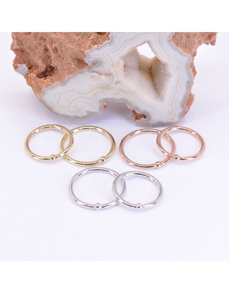 BVLA 16g Fixed Bead Rings with 2mm Bead in 14k Gold by BVLA!