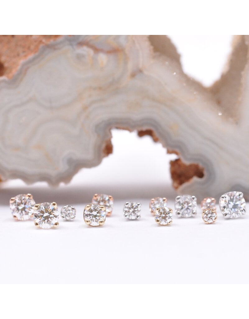 BVLA Genuine VS Diamond in 14k Gold 4 Prong Setting Threadless Ends by BVLA!