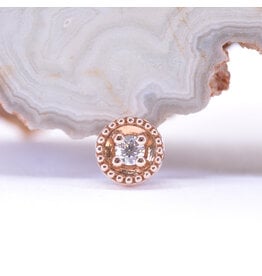 BVLA Round Harlequin CZ Rose Gold 16g Threaded Ends