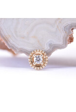 BVLA Round Harlequin with CZ in 14k Gold 16g Threaded Ends by BVLA!