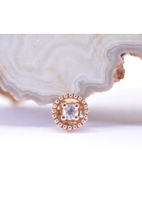BVLA Round Harlequin with CZ in 14k Gold 16g Threaded Ends by BVLA!