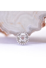 BVLA Round Harlequin with CZ in 14k Gold 16g Threaded Ends by BVLA!