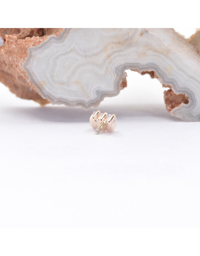 BVLA Liara 3 with CZ in 14k Gold 16g Threaded Ends by BVLA!
