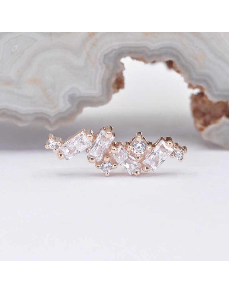 BVLA Genesis with CZ in 14k Gold 16g Threaded Ends by BVLA!