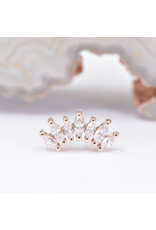 BVLA Tiny Athena with CZ in 14k Gold 16g Threaded Ends by BVLA!