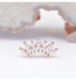 BVLA Tiny Athena CZ 14k Gold 16g Threaded Ends