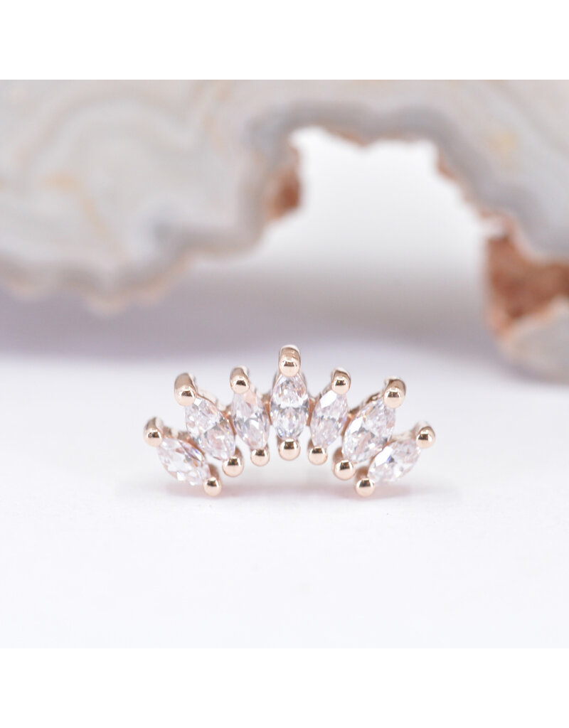 BVLA Tiny Athena with CZ in 14k Gold 16g Threaded Ends by BVLA!