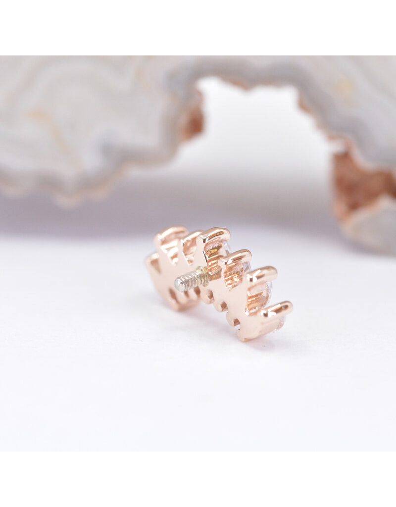 BVLA Tiny Athena with CZ in 14k Gold 16g Threaded Ends by BVLA!