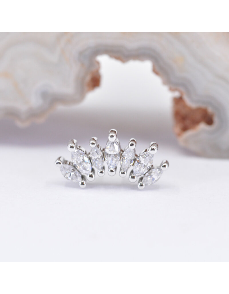 BVLA Tiny Athena with CZ in 14k Gold 16g Threaded Ends by BVLA!
