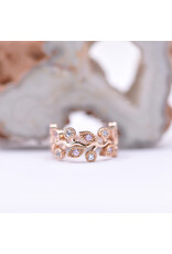 BVLA 16g 7/16" Arwen Clicker Ring with Pink CZ and CZ in 14k Rose Gold by BVLA!