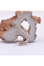 BVLA 16g 7/16" Arwen Clicker Ring with Pink CZ and CZ in 14k Rose Gold by BVLA!